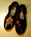 espadrille 40 noir, motif coccinelle